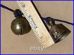 Antique India Temple Elephant Claw Bells Different Sizes Solid Brass Enamel Lot7