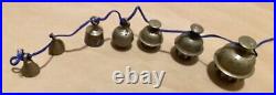 Antique India Temple Elephant Claw Bells Different Sizes Solid Brass Enamel Lot7