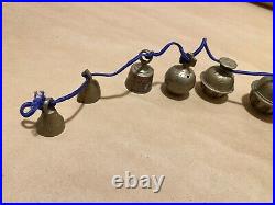 Antique India Temple Elephant Claw Bells Different Sizes Solid Brass Enamel Lot7
