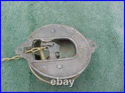 Antique JULY 4TH 1878 Door Bell Lever Action w Brass Anchor Pull Ornate Cover
