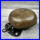 Antique J Barton 1858 Brass Door Bell Pull Chain Mechanical Wall Mount Fire VTG