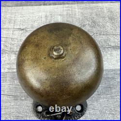 Antique J Barton 1858 Brass Door Bell Pull Chain Mechanical Wall Mount Fire VTG