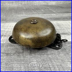 Antique J Barton 1858 Brass Door Bell Pull Chain Mechanical Wall Mount Fire VTG