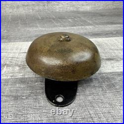 Antique J Barton 1858 Brass Door Bell Pull Chain Mechanical Wall Mount Fire VTG