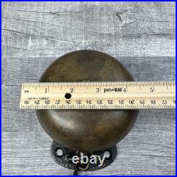 Antique J Barton 1858 Brass Door Bell Pull Chain Mechanical Wall Mount Fire VTG