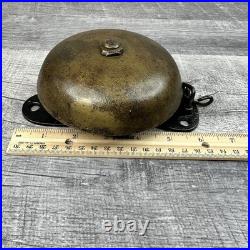 Antique J Barton 1858 Brass Door Bell Pull Chain Mechanical Wall Mount Fire VTG