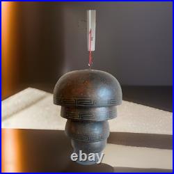 Antique Japanese 5 Temple Bells Five Bronze Flowers Hand Painted Meditation