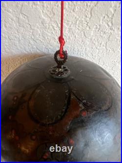 Antique Japanese 5 Temple Bells Five Bronze Flowers Hand Painted Meditation