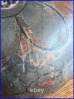 Antique Japanese 5 Temple Bells Five Bronze Flowers Hand Painted Meditation