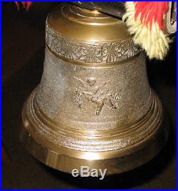 Antique Large Austrian Brass Cowbell With Collar