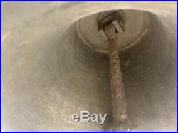 Antique Large Brass or Bronze School Farm Church Dinner Bell 9 inch diameter