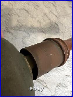 Antique Large Bronze Hand Held School Dinner Church Bell Wood Handle 12