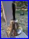 Antique Large Cast Brass bronze Hand Held Bell Wood Handle schoolmaster's 19th