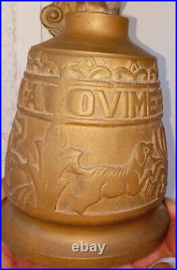 Antique Large Heavy Angel Brass Monastery Bell QUI ME TANGIT VOCEM MEAM AUDIT