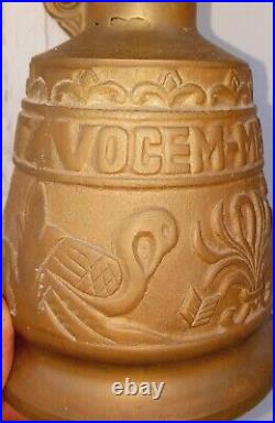 Antique Large Heavy Angel Brass Monastery Bell QUI ME TANGIT VOCEM MEAM AUDIT