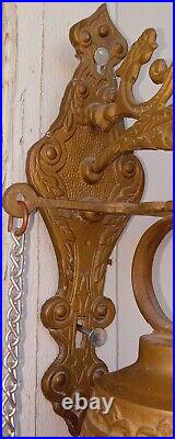 Antique Large Heavy Angel Brass Monastery Bell QUI ME TANGIT VOCEM MEAM AUDIT