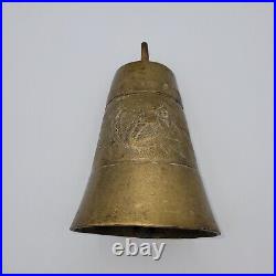 Antique Large Heavy Brass or Bronze Animal Bell Bird Design