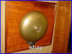 Antique Large brass bell mounted to an oak frame-15714