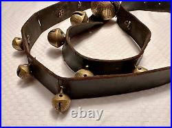 Antique Leather Strap with 13 Bronze Norwegian Bells