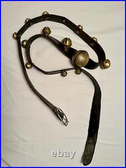 Antique Leather Strap with 13 Bronze Norwegian Bells