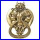 Antique Look Brass Demon Two Lions Ram Head Door KnockerDoor Bell