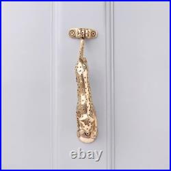 Antique Look Brass Golden Leopard Door Knocker Door Bell Home Decor
