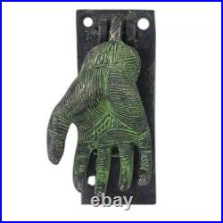 Antique Look Brass Hand Shape Patina Door Knocker Door Bell Home Decor Antique Look Brass Hand Shape Patina Door Knocker Door Bell Home Decor