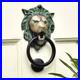 Antique Look Brass Lion Head Green Patina Door Knocker Door Bell Home Decor