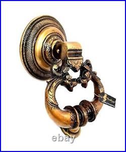 Antique Look Brass Twin Dragon Design Door Knocker Door Bell Home Decor