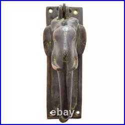 Antique Look Patina Brass Elephant Door Knocker Door Bell Home Decor