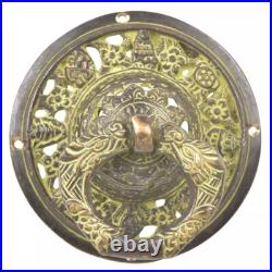 Antique Look Patina Brass Ornate Green Door Knocker Door Bell