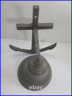 Antique Maritime Nautical Ship Brass/Bronze Bell with Anchor Wall Mount Heavy