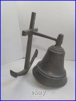 Antique Maritime Nautical Ship Brass/Bronze Bell with Anchor Wall Mount Heavy