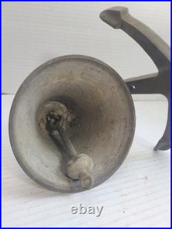 Antique Maritime Nautical Ship Brass/Bronze Bell with Anchor Wall Mount Heavy
