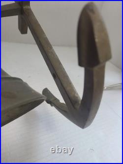 Antique Maritime Nautical Ship Brass/Bronze Bell with Anchor Wall Mount Heavy