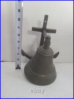 Antique Maritime Nautical Ship Brass/Bronze Bell with Anchor Wall Mount Heavy