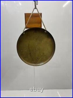 Antique Maritime Vintage Brass Metal Ship Round Gong Bell with beater stick