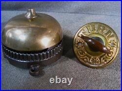 Antique Mechanical Doorbell Lot Bells Turnkeys Parts Brass 7 Items 1800`s