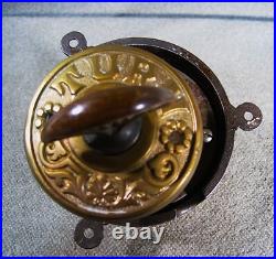 Antique Mechanical Doorbell Lot Bells Turnkeys Parts Brass 7 Items 1800`s