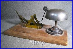 Antique Mechanical Doorbell Lot Bells Turnkeys Parts Brass 7 Items 1800`s
