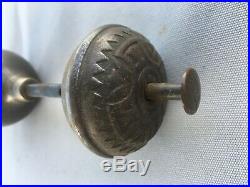 Antique Metal Brass Door Knob Push Button Door Bell Vtg 334-19J