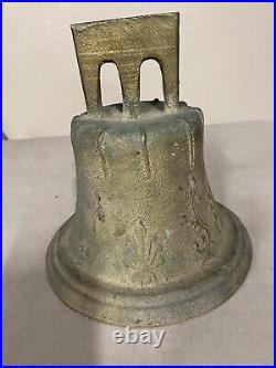 Antique Mexican Spanish Colonial Mission Church Bronze Bell 8 High Date 1810