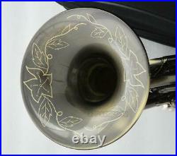Antique MiNi French Horn Bb 3-Key Piccolo Pocket horn Engraving Bell with Case