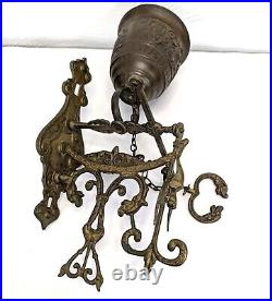 Antique Monastery Brass Door Bell Vocem Meam Audit Qui Me Tangit 25in High