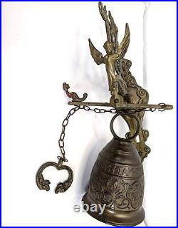 Antique Monastery Brass Door Bell Vocem Meam Audit Qui Me Tangit 25in High