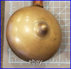 Antique Muffin Fire Alarm BRASS & Wood Handheld Fireman's BELL gwB1