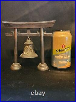 Antique NYK Line Shipping Hanging brass bell mini Meditation ohm Gong Chime Art