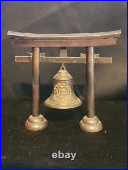 Antique NYK Line Shipping Hanging brass bell mini Meditation ohm Gong Chime Art