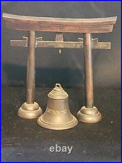Antique NYK Line Shipping Hanging brass bell mini Meditation ohm Gong Chime Art