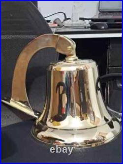 Antique Nautical Big Hanging Door Bell Brass Ship Wall Mounted Bracket Halloween